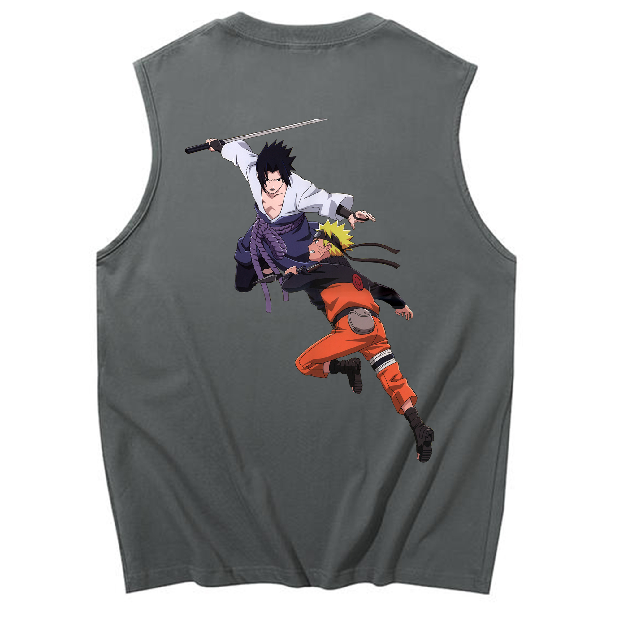 （画像用） NARUTO -ナルト- うちは サスケ Uchiha Sasuke コットン100％タンクトップ（背面プリント）